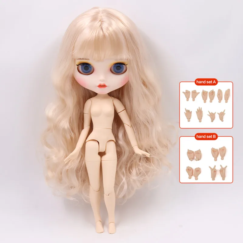 ICY Blyth кукла на заказ с руками Набор для тела Новая Улыбка Рот матовое лицо 1/6 игрушки BJD DIY модные куклы подарок для девочки специальное предложение - Цвет: Nude doll