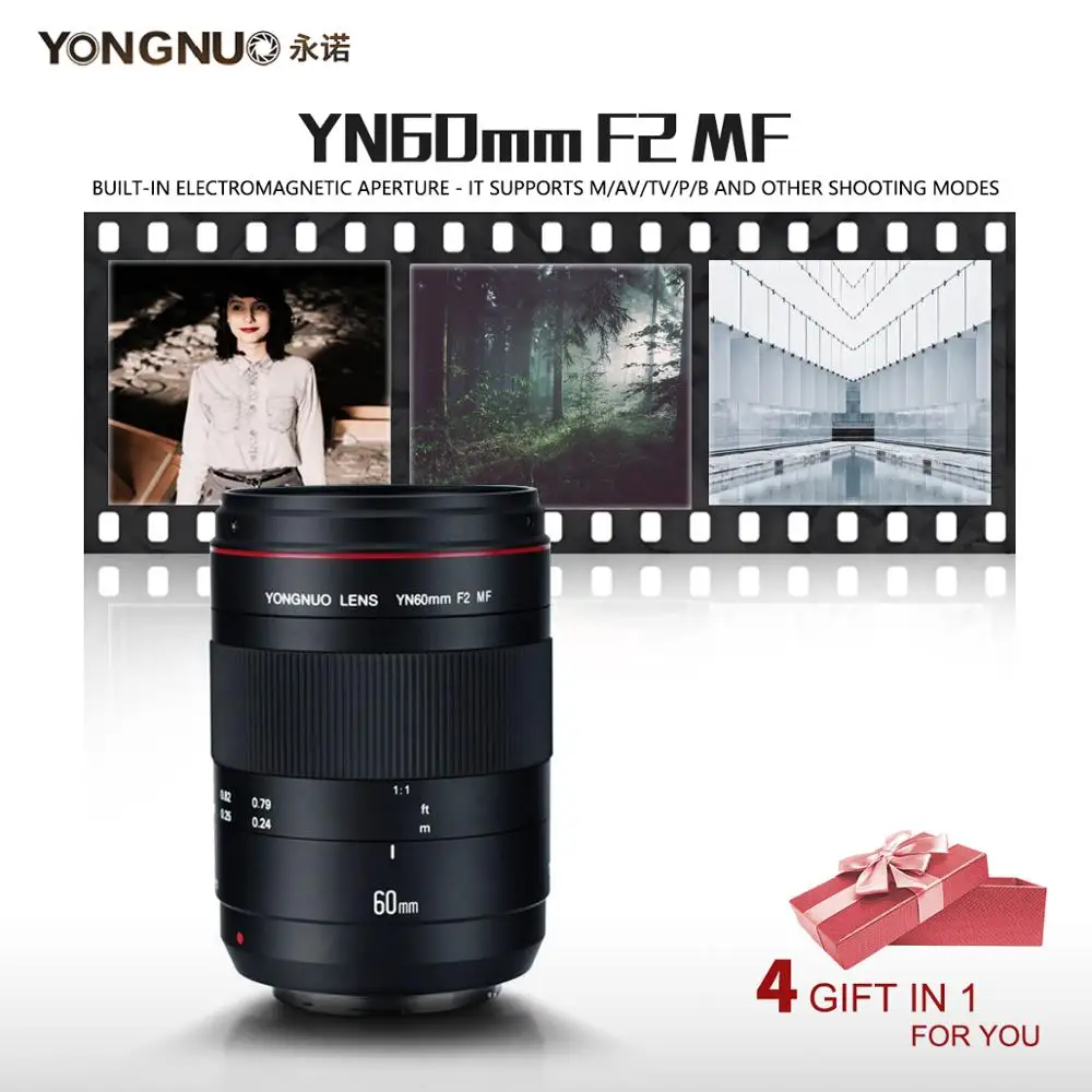 Объектив YONGNUO YN60mm F2 MF 0 234 m макро объектив с ручной фокусировкой для Canon EOS 70D 5D2 5D3 600D