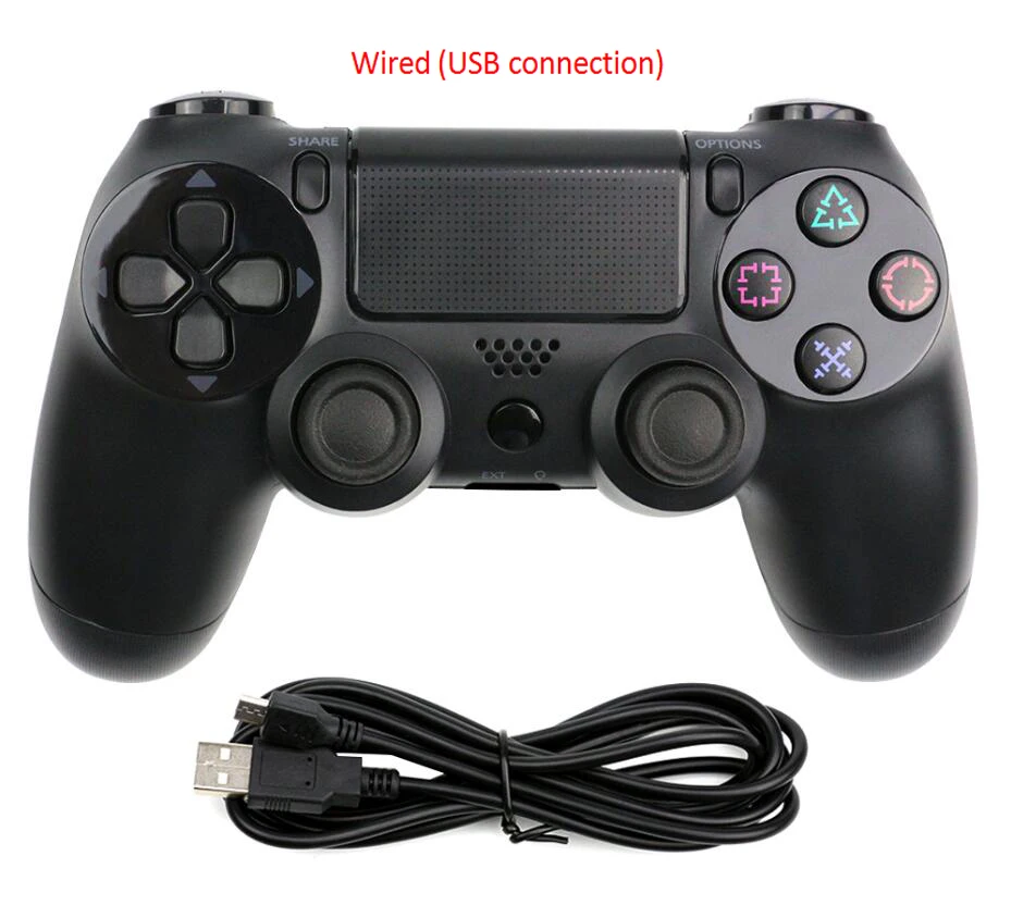 Проводной геймпад беспроводной Bluetooth контроллер Playstation sony PS4 контроллер Джойстик для DualShock 4 Вибрационный джойстик - Цвет: Wired-2
