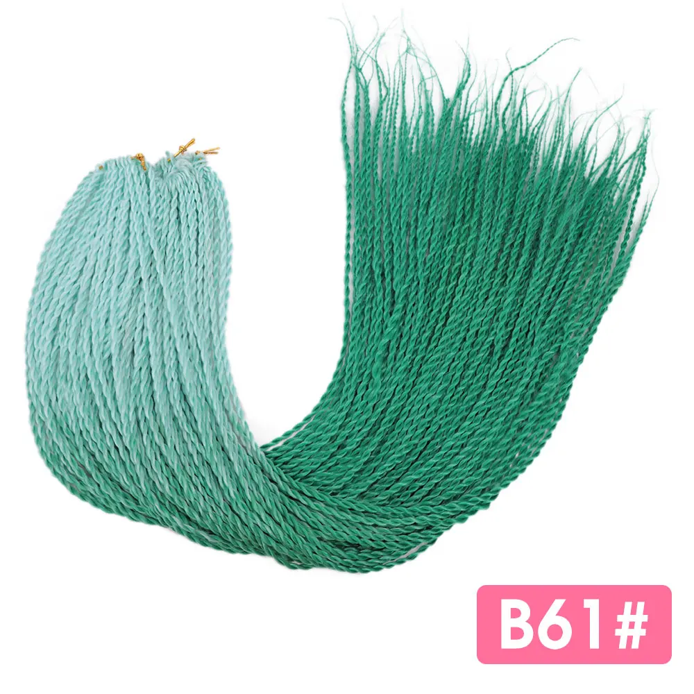 Энергичные 30 корней 24 дюйма Мягкие Омбре Сенегальские накрученные волосы крючком оплетка синтетические накладные волосы плетение волос Faux locs для женщин - Цвет: B61