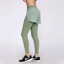 Женские колготки для бега, 2 в 1, сексуальные, пуш-ап, бесшовные, удобные, для йоги, фитнеса, спортивные штаны, высокая талия, эластичные, быстросохнущие штаны