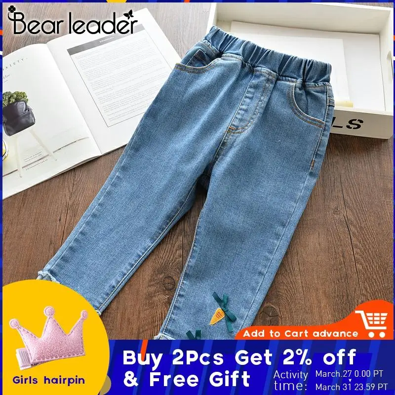 

Bear Leader Girls Jeans New Summer Floral Embroidery Trousers Kids Jeans Pants Girl Jeans Fashion Children Clothing Outerwear