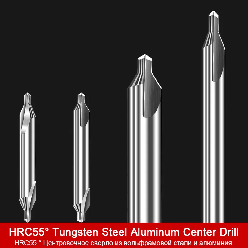HRC55° tungsten steel Center Drills 60 Degree Carbide Spot Drill 0.4 0.5 1 2.0 2.5mm 6mm Double-head Metal Bit Aluminum | Инструменты