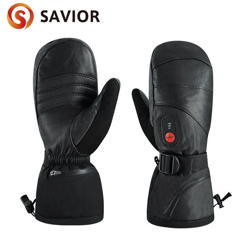 Unisex Far Infrared Heated Mitten Gloves Carbon Fiber Heating 3 Shift Temperatures Battery Heated Mitten Gloves SHGS38