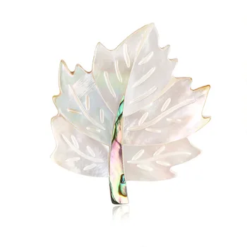 

2019 New Exquisite High Quality Shell Flower Leaves Brooch Pin for Gir Women Fashion Cute Corsage Jewelry Suit Accessories