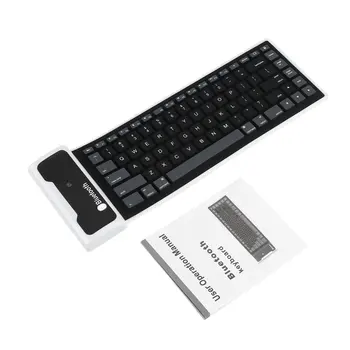 

New Flexible Silicone Wireless Bluetooth Keyboard Mini Keyboard with USB Charging Cable Universal for PC Laptop Ipad Stock L539