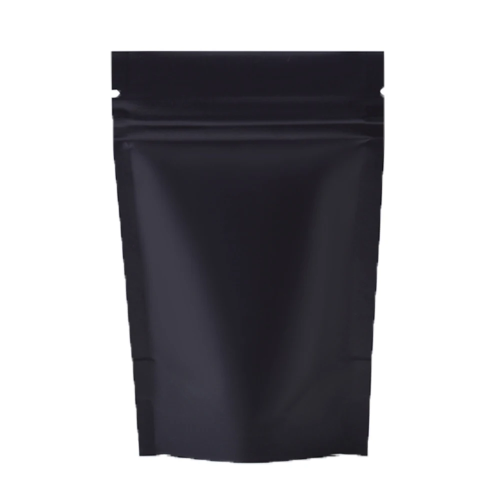 Matte Mylar Foil Stand Up Zip Lock Reusable Food Storage Pouches - 100 Pack