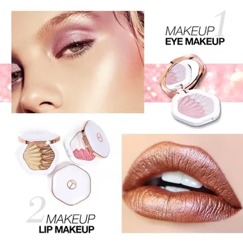 

2 In 1 Highlighter Palette Face Illuminator Shimmer Contouring Shell Highlighter Glowing Makeup