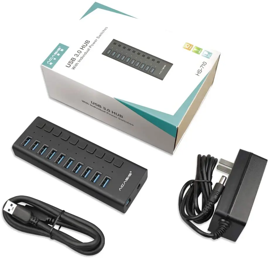 USB 3 0 концентратор 10 портов 12 В 4A адаптер питания usb хаб зарядное устройство с