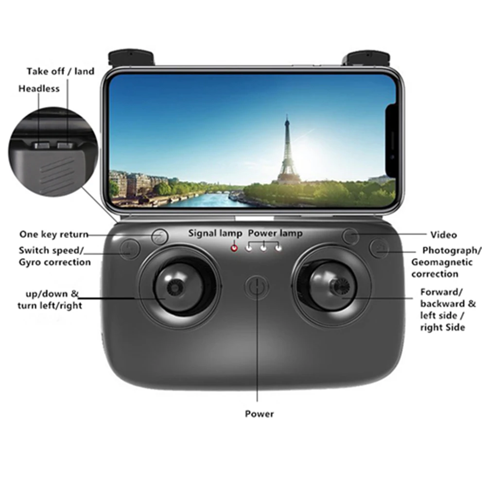 2 4G Радиоуправляемый Дрон Wifi FPV 1080P HD камера оптический поток складной