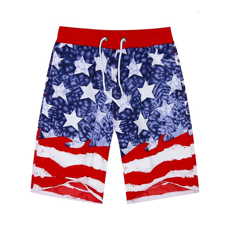 

Early summer beach shorts for men rigid and striped printed Bermuda casual kneecap shorts easily dry male shorts