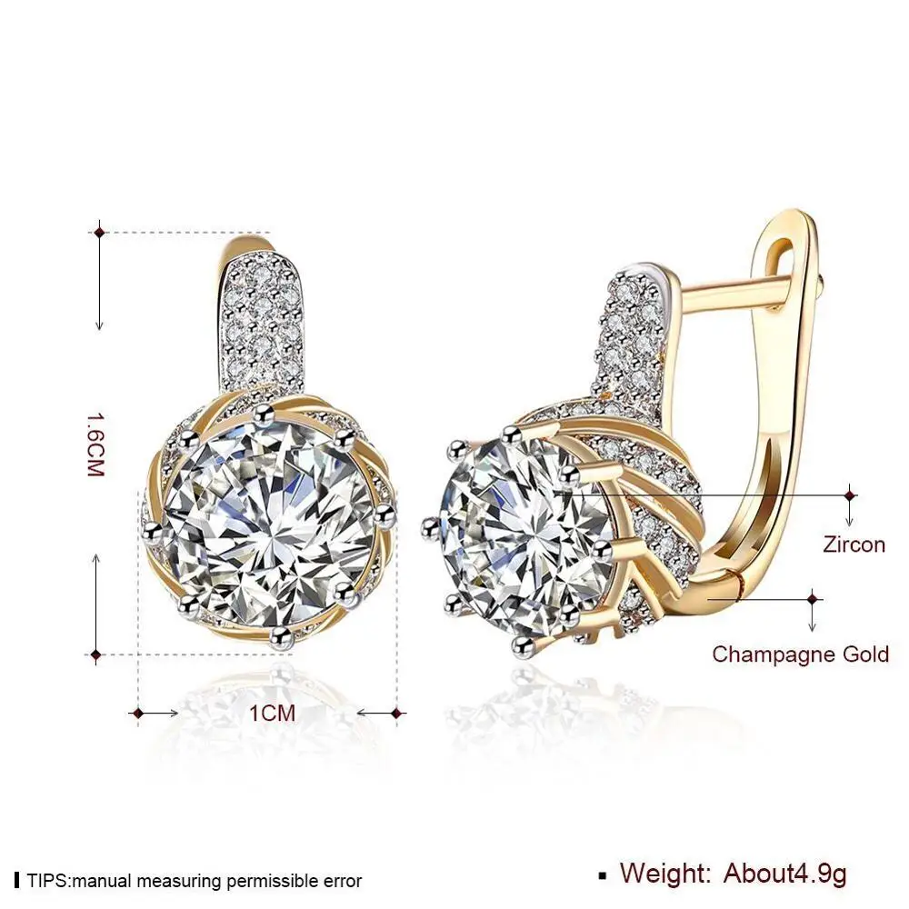 MxGxFam Новинка королевский синий микро циркон серьги-кольца для женщин 18 k модные ювелирные изделия Смешанный золотой цвет AAA+ без никеля