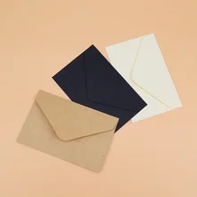 Mini enveloppes en papier Kraft classiques, sous verres d'invitation de mariage, sur cadeau, couleur noir et blanc, 20/40/80