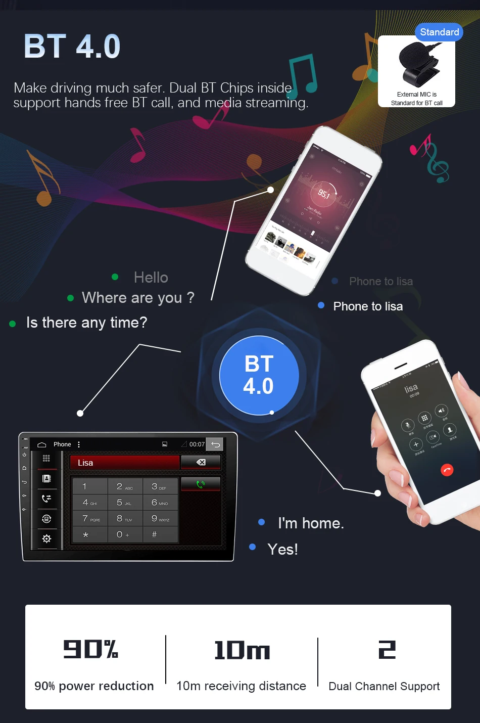 Discount Eunavi 1 Din 9 inch RK3399 Universal Android 9.0 4G 64G Car Radio Stereo PC GPS Navigation WiFi 1024*600 Audio Bluetooth SWC USB 11