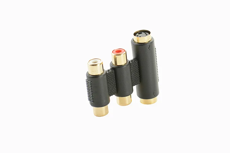 Позолоченный 2RCA wowel+ Женский терминал аудио и видео переключатель разъем s-видео лотоса разъем AV к SV разъем