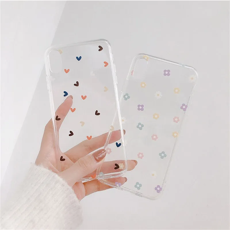 

For Iphone 7 8 Plus 6s Color Love Phone Case For IPhone X XS 7 8 Plus 6 6S Soft And Transparent TPU Cover Case