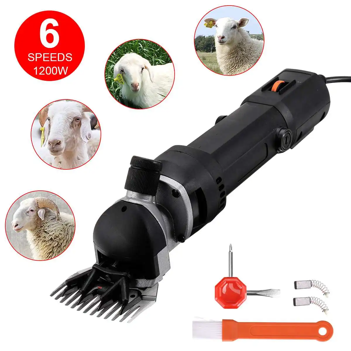 6 speed Electric Sheep Pet Hair Clipper Shearing Kit Shear Wool Cut Goat Pet Animal Shearing Supplies Farm Cut Machine 2