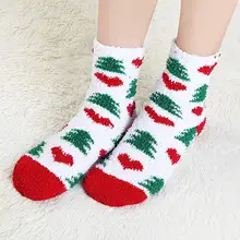 6 пар, утолщенные теплые рождественские носки, женские Зимние флисовые Носки для дома, для сна, повседневные, TC21