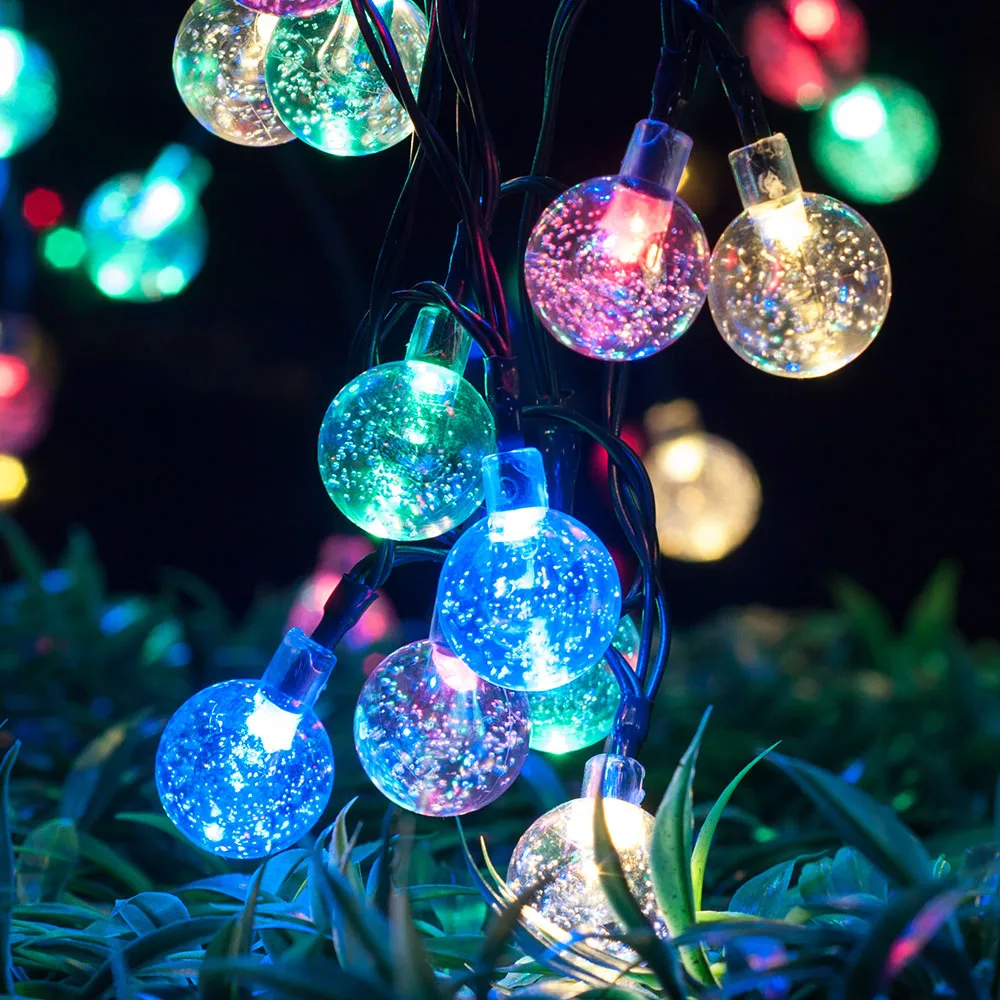 

Solar Powered LED String Light Multicolor Crystal Ball Fairy Outdoor Garden Landscape Lamp Decoration Lighting