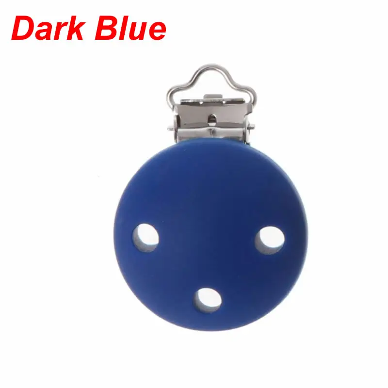 Dark Blue Зажимы для соски, силиконовые клипсы для прорезывания зубов, детские игрушки грызунки, сделай сам, ювелирные изделия для кормления, аксессуары, держатель для соски, застежки для сосков, игрушки - Цвет: Dark Blue