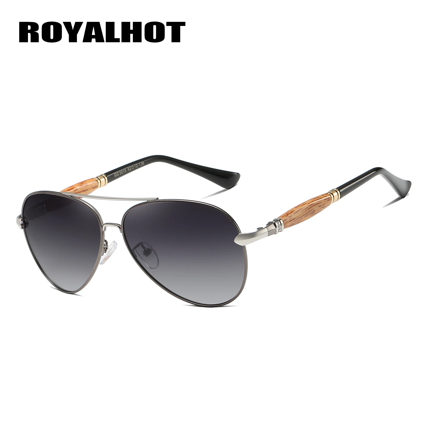 RoyalHot, мужские, женские, поляризационные солнцезащитные очки, овальная Алой и деревянная оправа, солнцезащитные очки, очки для вождения, солнцезащитные очки, мужские очки, 900151 - Цвет линз: Grey Silver