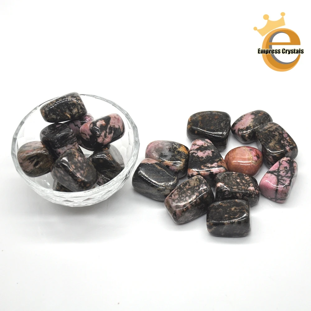 Piedra de cristal de cuarzo Rodonita negra y Rosa Natural, Mineral curativo a granel, especial, GEMA, regalo de decoración para acuario