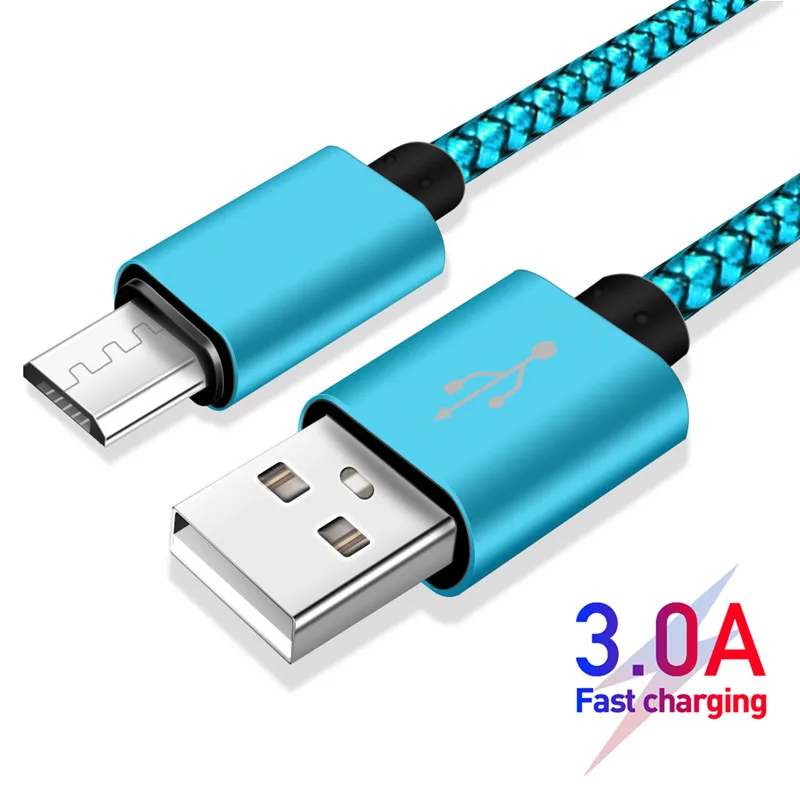 Микро USB кабель 2.4A быстрой зарядки зарядное устройство Кабель Microusb для Samsung Xiaomi