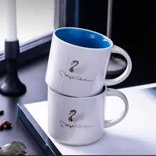 Роскошные Керамика Кофе кружка креативный Принт Большой Ёмкость молока Чай Drning чашечки B& B Office для дома класса люкс подарок для пар, Винные Бокалы