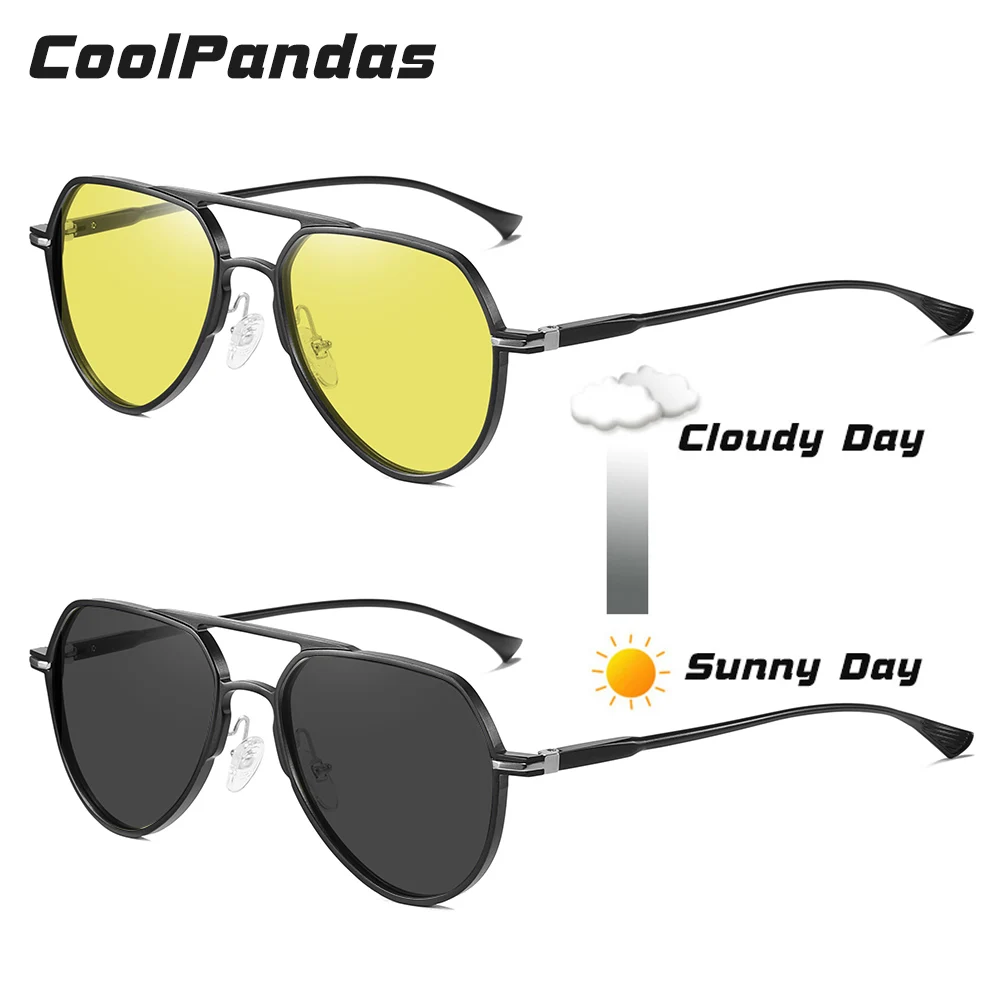 Солнцезащитные очки CoolPandas для мужчин и женщин UV 400 авиаторы с фотохромными