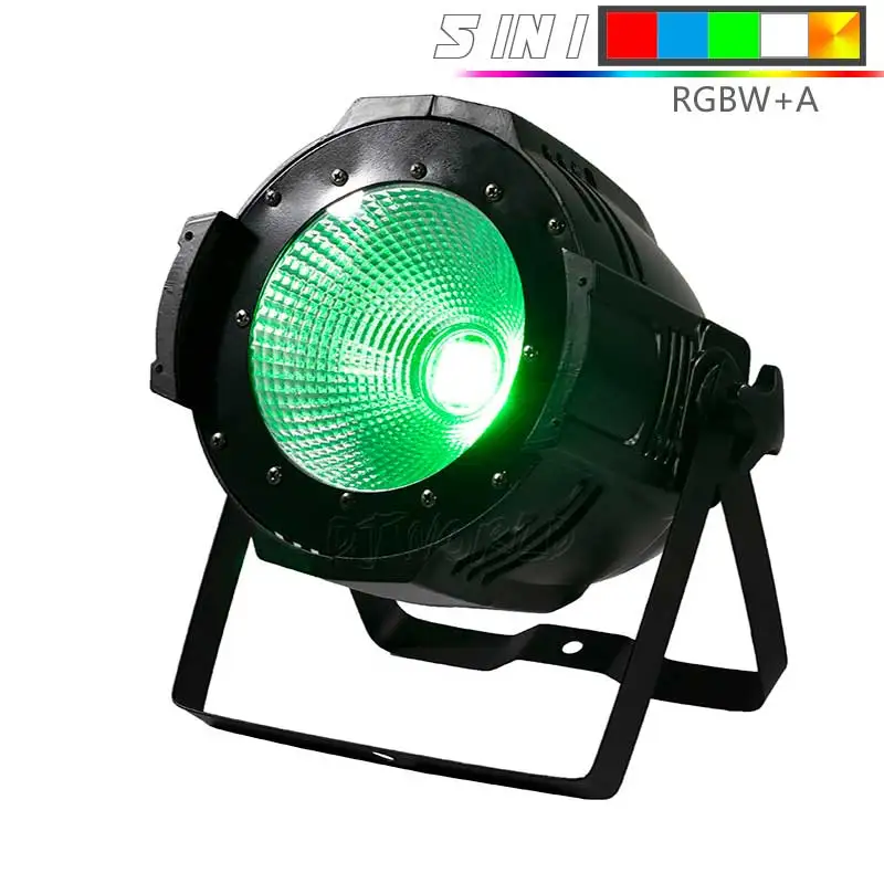 5IN1 RGBWA SHEHDS Lighting Design 4IN1 RGBW LED Par COB 100W With Barn Door Aluminium Case Stage Lighting with 100W COB 4IN1 RGBW/5IN1/6IN1 - Цвет: 5IN1 RGBWA