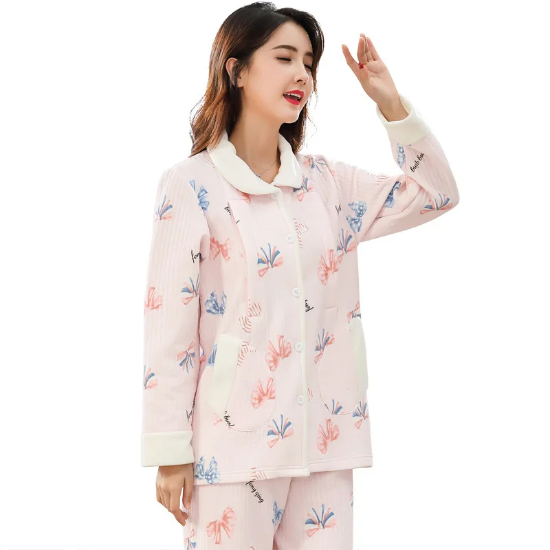 

New Style Autumn And Winter Dissection Air Layer Confinement Clothing Set Confinement Breastfeeding Breastfeeding Three Layer Pa