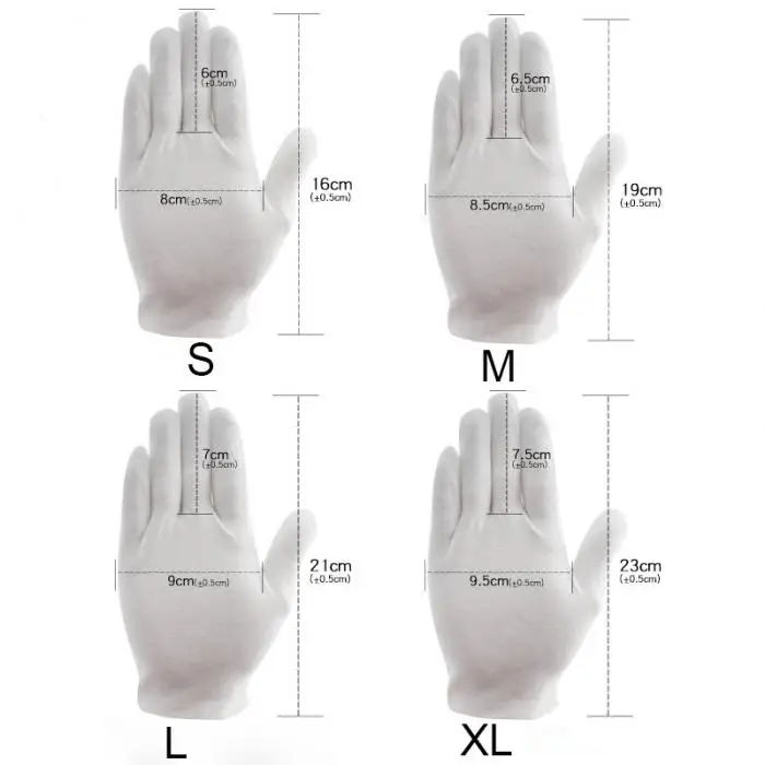White Cotton Gloves For Dry Hands Moisturizing Eczema Inspection Work Gloves Washable Stretchable Cloth 12 Pairs cotton gloves,cotton work gloves