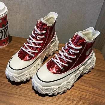 

2020 Spring Brand Platform Sneakers Women High Top Sneakers Vulcanized Shoes Women Bling Fashion Daisy Trainer Casual Shoes