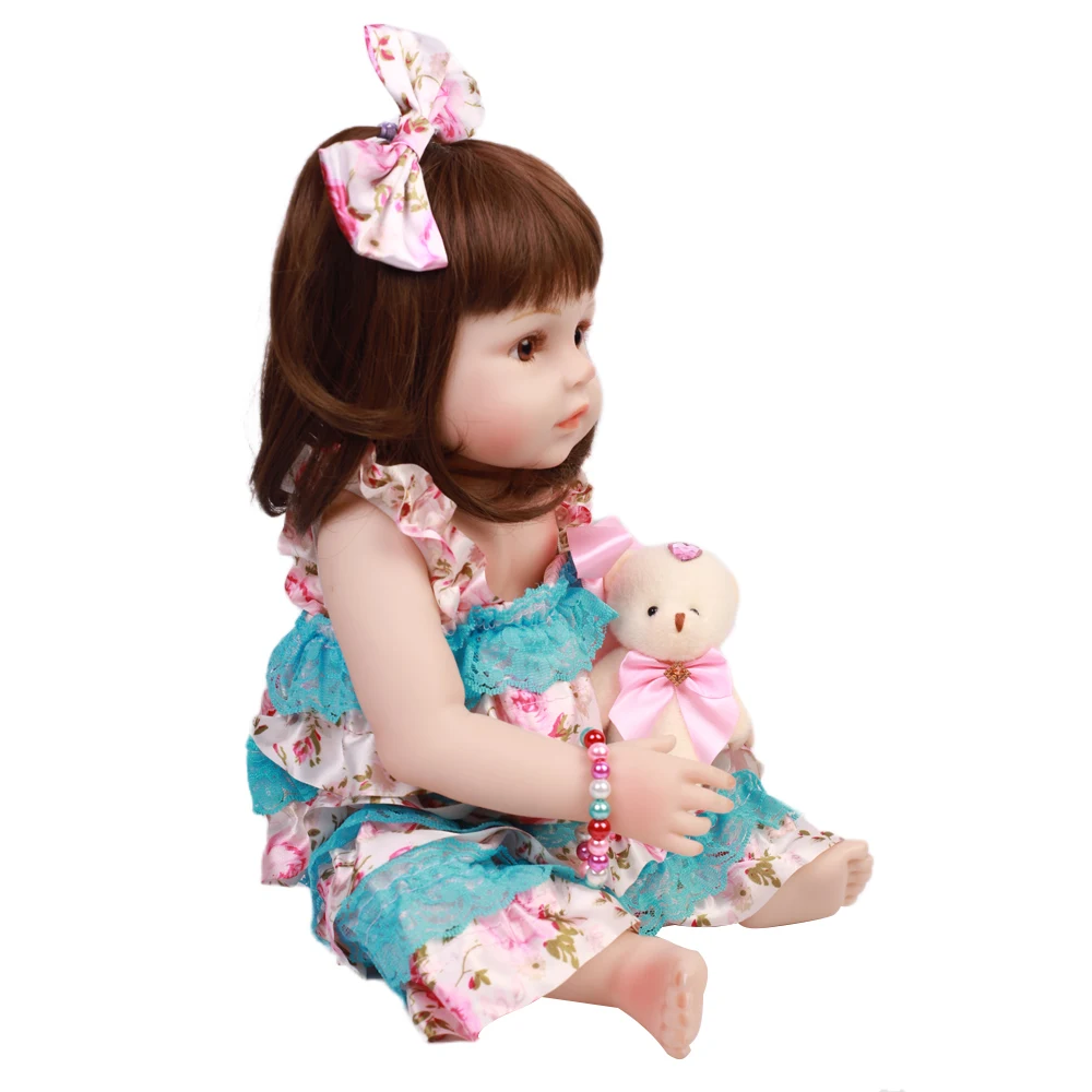1" Bebe Reborn Мягкие силиконовые реалистичные детские гладкие виниловые куклы для малышей, игрушки для детей, игрушки для волос, куклы 48 см