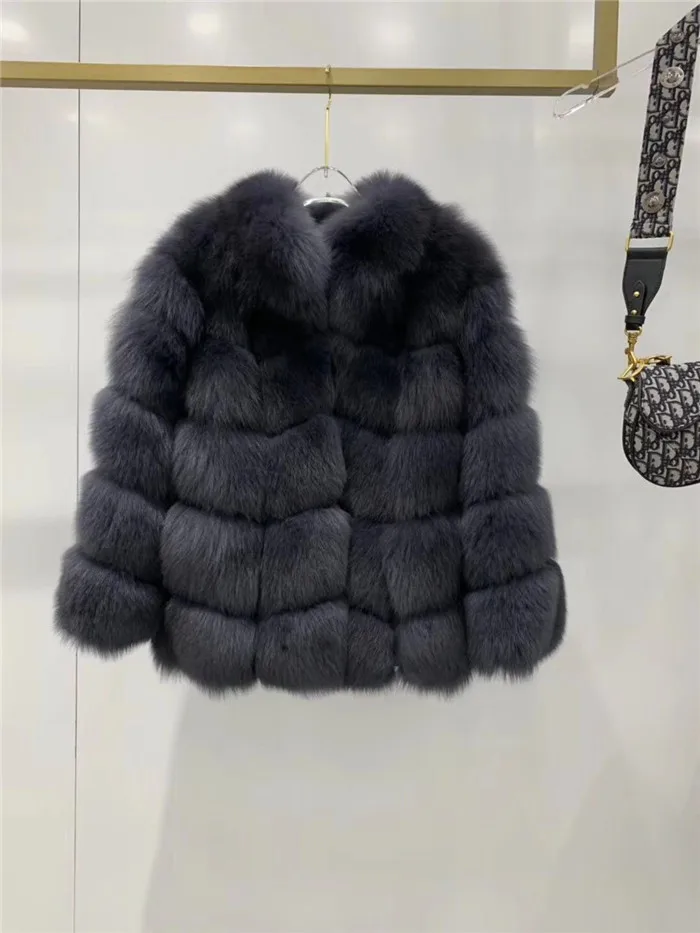 Invierno Mujer, женские пальто из натурального Лисьего меха, Роскошные пальто из натуральной лисьего меха, зимняя теплая верхняя одежда