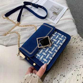 

Texture Messenger Chain Bag Packet 2019 Popular Single Shoulder Woman