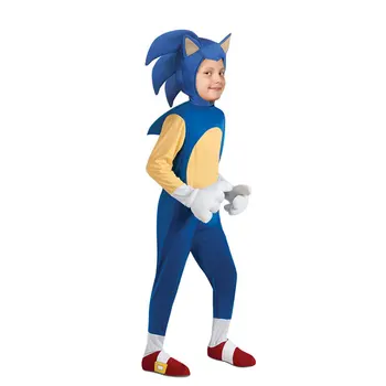 

Kids Anime Cartoon Sonic Hedgehog Cosplay Game Costume Boy Sonic Rush Adventure Stage Performance Clothing With Hat Gloves