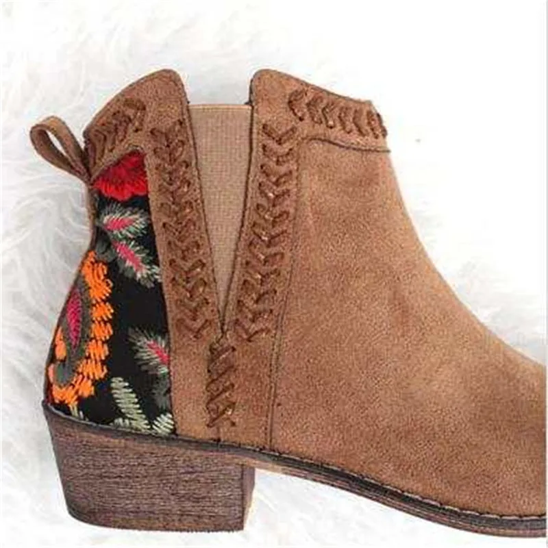 New Classic Women Ankle Boots Autumn Winter Female Slip On Women Causal Ankle Boots Platform Shoes Woman Flats Plus Size 35-43