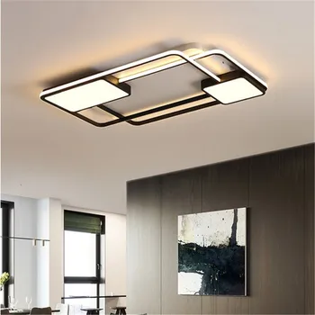 

New minimalism Black and White Modern LED chandeliers For Living Room Bedroom Study Room plafondlamp LED chandelier lighting