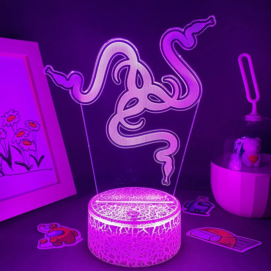Hot Game Razer Logo 3D Led Neon Night Light Birthday Toys Gift For Raser Gamer Boyfriend Kid BedRoom Table Decor Razer Lava Lamp