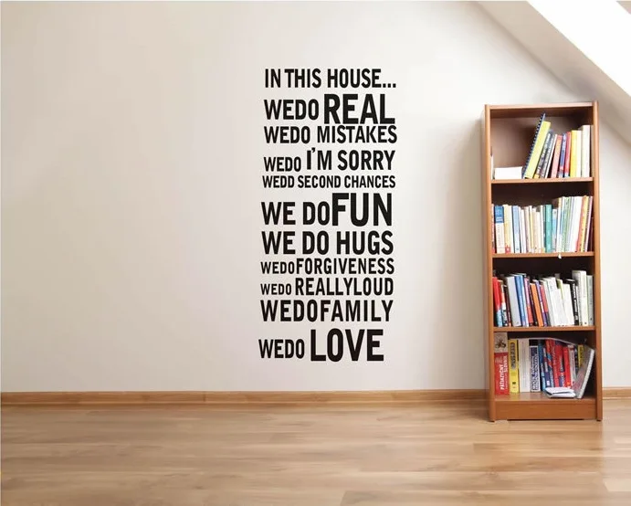 English Lettered Wall Stickers European Style Cool Self-Adhesive Paper Library Bedroom Living Room Television Adhesive Paper Sti