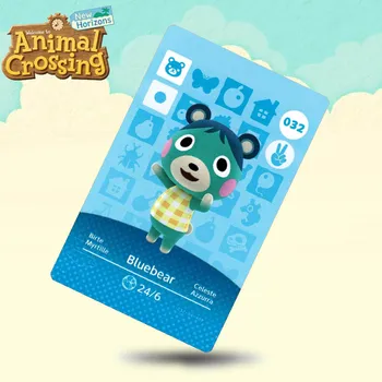 

032 Bluebear Animal Crossing Card Amiibo Cards Work for Switch NS 3DS Games