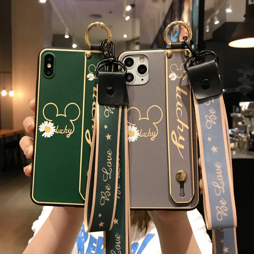 

For iphone xr case Luxury cartoon Daisy stand mobile phone case for iPhone max x xs 7 8plus 11pro Hanging rope mobile phone case