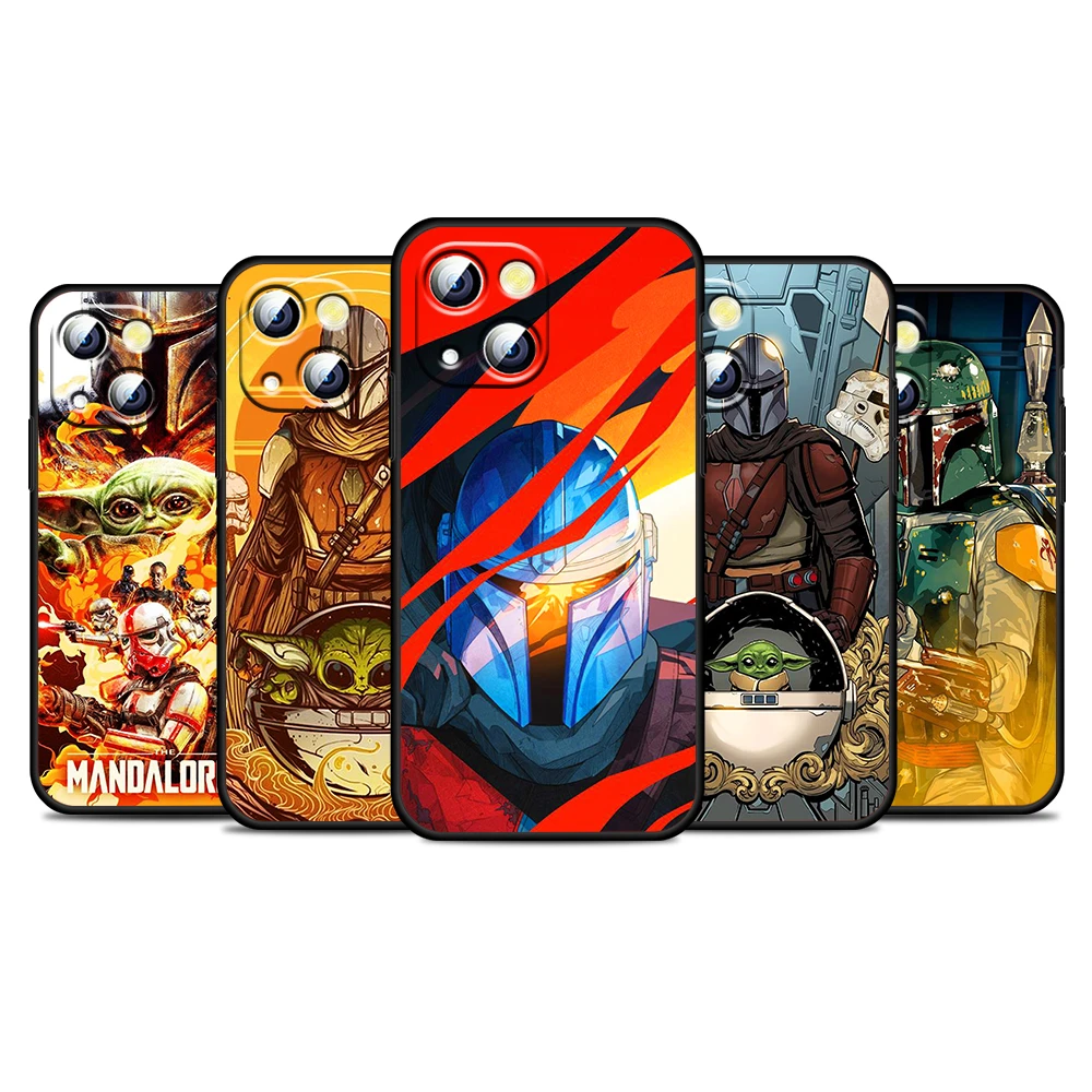 case iphone 13  Star Wars The Mandalorian For Apple iPhone 13 12 11 Pro Max Mini XS Max X XR 6S 6 7 8 Plus 5S SE2020 Soft Black Phone Case iphone 13 pink case