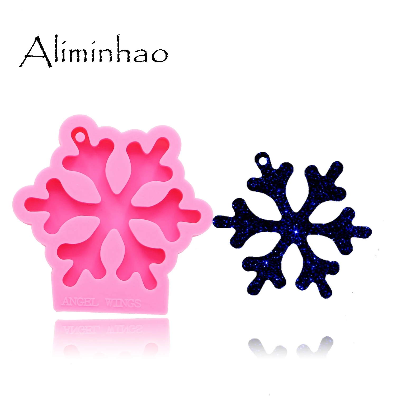 Pink 1pc DY0132 блестящая Рождественская елка снежинка силиконовые формы для торта DIY ювелирные изделия кулон Плесень кремния ремесло пользовательские формы - Цвет: Pink 1pc