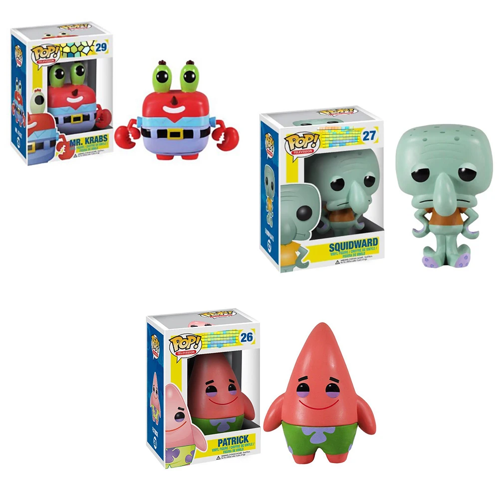 Funko POP SQUIDWARD Патрик виниловые фигурки brinquedos Коллекция Модель игрушки