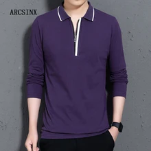 ARCSINX рубашка поло с длинными рукавами Мужская плюс размер 5XL 4XL 3XL брендовая Высококачественная Мужская s рубашка поло хлопковая Осенняя мода рубашки поло для мужчин