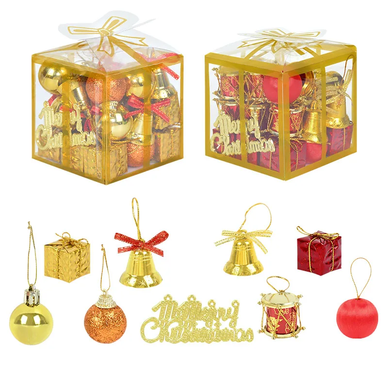 Box Set Plastic Ball Ornaments Marry Christmas Decorations For Xmas Tree Hanging Pendant New Year 2021 Gift Noel Home Decoration