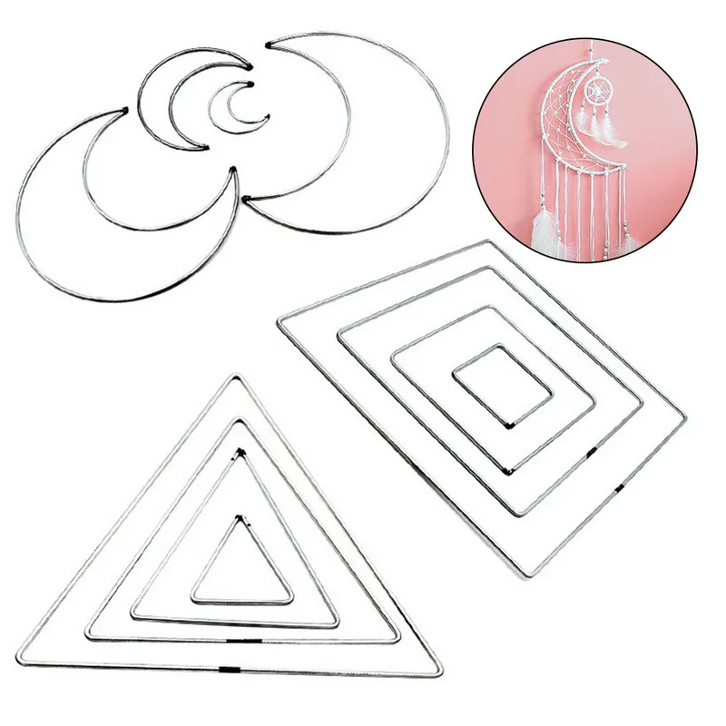 

Metal Moon Triangle Square Ring Hoop for Dream Catcher Macrame and Other DIY Craft Wind Chimes Projects