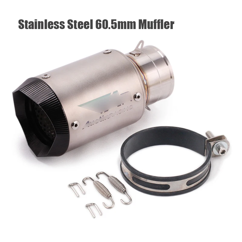 60.5mm Motorcycle Exhaust Tip Silencer Muffler Modified Vent Tail Tip Exhaust Pipe Slip on Moto Dirt Bike ATV - Цвет: A